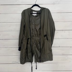Olive Green windbreaker jacket with pockets